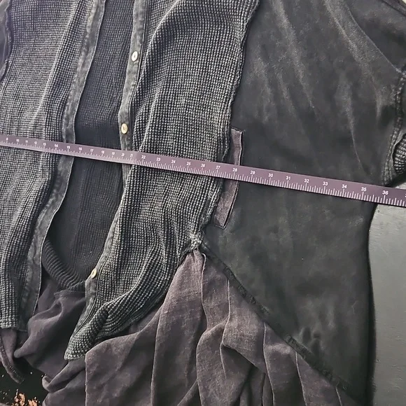 NWT Oli & Hali Black Patchwork Distressed Oversized Cardigan - Picture 12 of 12